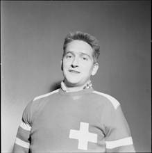 Christian Conrad, ice hockey player; ca. 1945.