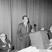 vice president Richard Nixon during his speech in front of the American Businessmen's Club in