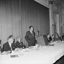 vice president Richard Nixon during his speech in front of the American Businessmen's Club in