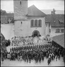 Funeral ceremony for the victims of Hemishofen 1944