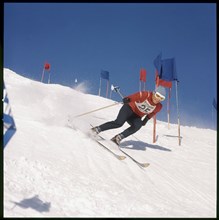 Racing skier Adolf Mathis, 1963 .