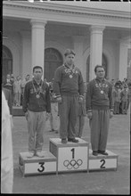 Olympic Games Rome 1960: Winners ceremony match pistol.