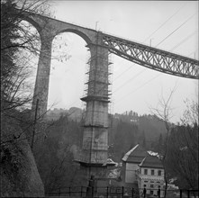 Renovation, Sitter viaduct, scaffolding; 1965.