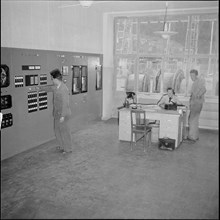 Monitoring center, Marmorera power station around 1954.