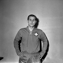 Football player Maurice Meylan, around 1957.