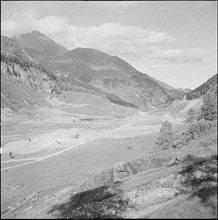 Dam building site near Marmorera around 1952.