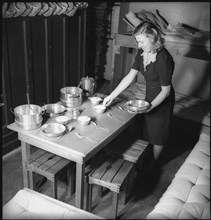 After World War 2: simple living equipment in a box .