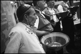 Traditional Talerfschwingen, coin being turned into a concave plate, ca. 1955.