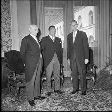 federal Councillor Wahlen, ambassador Aberra, Federal Councillor Tschudi; Berne 1965.