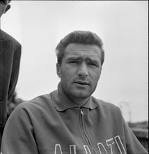 Omero Tognon, soccer player, ca. 1950 .