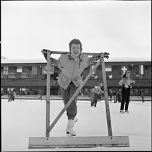 U.S. ice skater Tenley Albright, Davos 1953 .