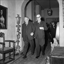 Ludwig Erhard and Federal Councillor Rubattel in Berne 1953.