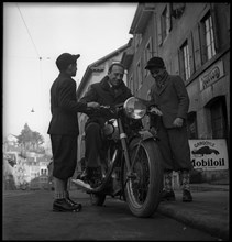 Motorcycle racer Georges Cordey, Neuchatel ca. 1948