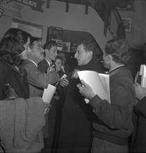 Jean Cocteau, french actor, in Zurich 1950 .