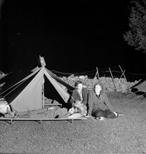 Women camping, around 1945