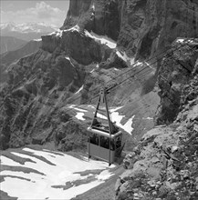 Opening cableway Leukerbad - Gemmipasshöhe, 1957.