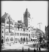 Town Hall and square in Basle 1944