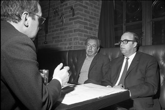 Director Karl Suter (C) talking with Bauer and Gmuer, Zurich 1968.