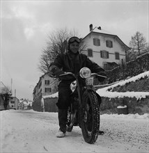 Georges Schneider, Swiss skier, 1949.