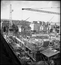 Building site near department store Jemoli, Zurich ca. 1960.