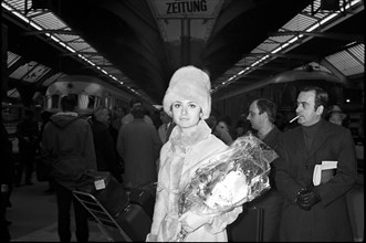 Gigliola Cinquetti, arrival at Zurich main station 1967 .