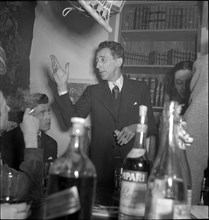 Jean Cocteau, french actor, in Zurich 1950 .