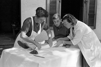 Swiss Red Cross holiday camp for haemophiliac boys in Arcegno 1964.