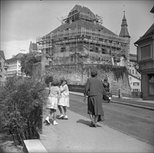 Frauenfeld Castle, scaffolding, around 1959.