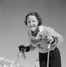 Skier Olivia Ausoni ca. 1958.