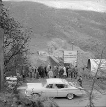 Great sankt Bernhard tunnel building start, Italy 1959.