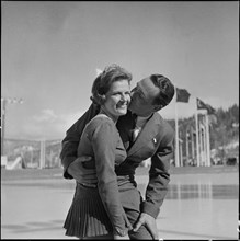 Winter Olympics 1960 Squaw Valley: winner couple Barbara Wagner, Robert Paul.