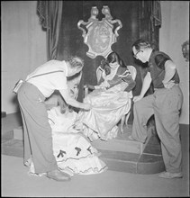 Oskar Waelterlin (L) during rehearsal, Zurich ca. 1955.