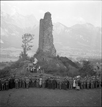 Army open-air theatre at castle Freundenberg, Sargans ca. 1940