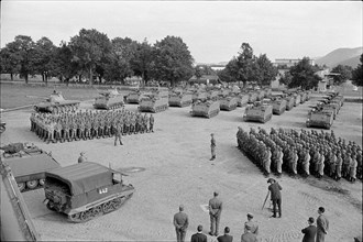 Handing-over celebration of the first thirty M 133 to the troups, Thoune 1964