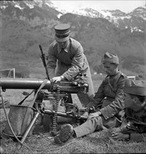 Shooting exercices in Walenstadt, around 1960