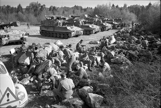 Retraining on howitzer tanks M 109, Thoune 1967.