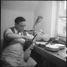 Karl Mächler, violin-maker, 1955