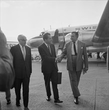 Vice president Richard Nixon arriving at Geneva, 1963