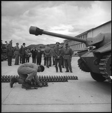 King Bhumibol of Thailand visiting soldiers in Thun, 1960