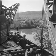 Demolition of Railway bridge. 1952