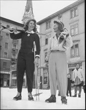 Duchess of Alba (l) in her holidays in Switzerland