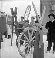 Carnival festivities in Unteraegeri, circa in 1950