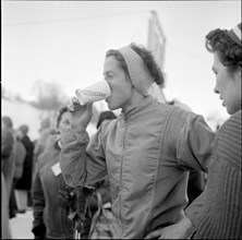 Madeleine Chamot-Berthod drinking Ovomaltine