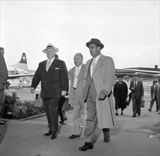 Dave Beck, trade union leader and his secretary Dr. Greynstein 1956