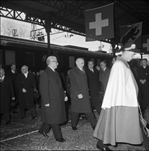 Presidents Gronchi and Wahlen, main train station, Berne 1962