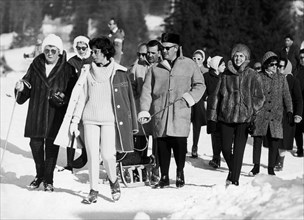 Prince Rainier with family in Gstaad, 1962