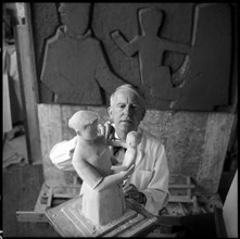 Hans von Matt in his studio, around 1950