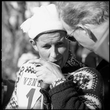 Racing skier Adolf Mathis, around 1960