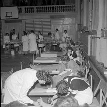 Zurich academicians giving blood for Hungary 1956