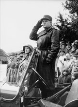 Paul Gygli taking the salute at a parade, around 1964